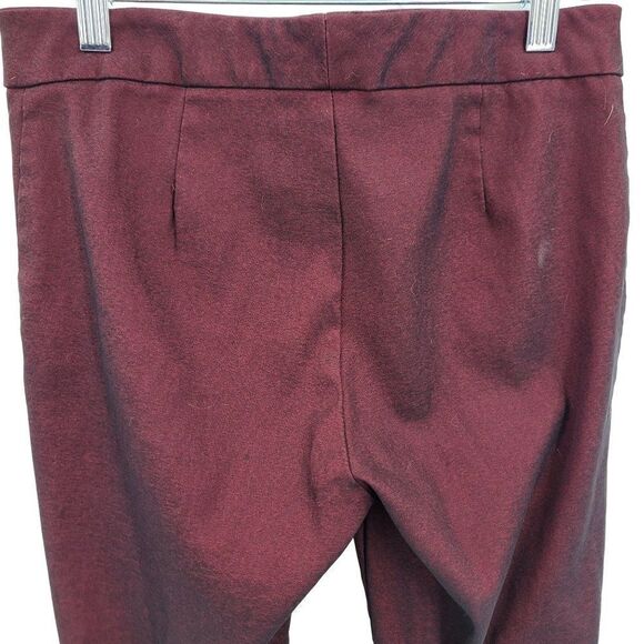 Vintage 90s Flare Pants 10 Oxblood Form Fitting Stretch Retro 70's Disco Gothic - Picture 6 of 10